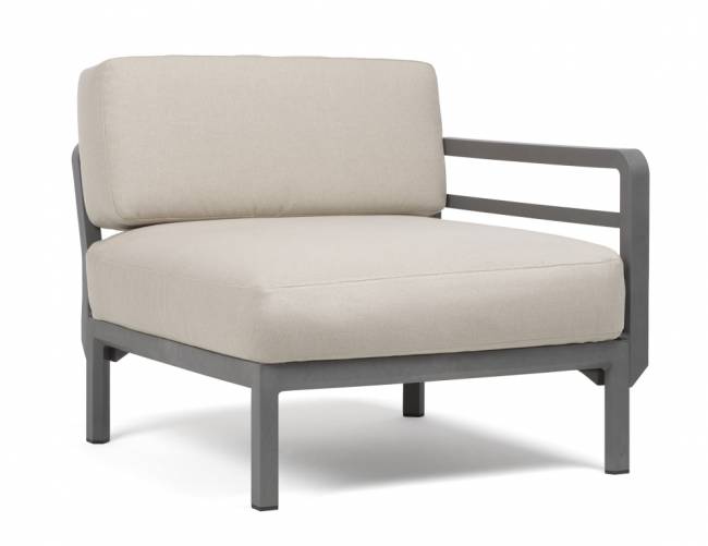 Диван пластиковый с подушками Maximo 2 базальт, жемчуг 1860х940х790 мм