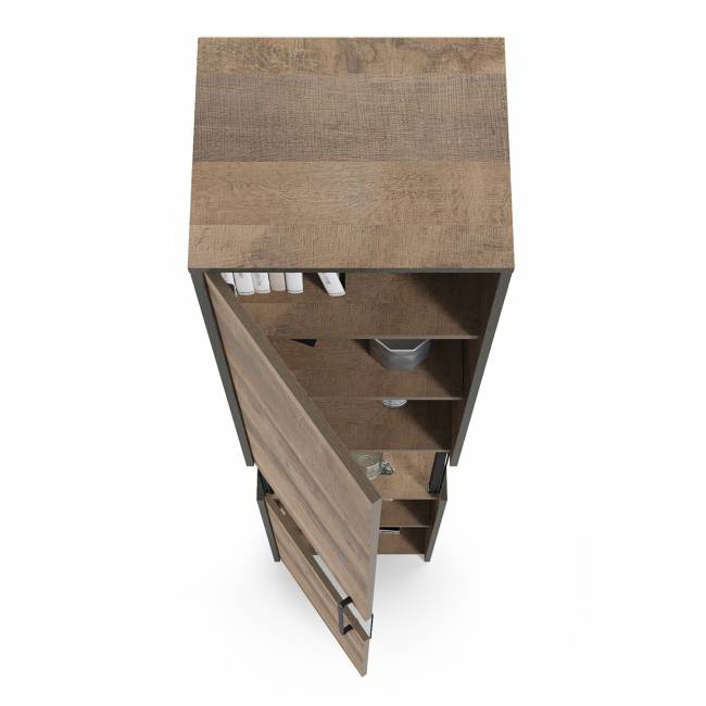 Шкаф-пенал с витриной Трувор 13.205 цвет дуб гранж песочный/интра Шкаф-пенал с витриной Трувор 13.205 цвет дуб гранж песочный/интра