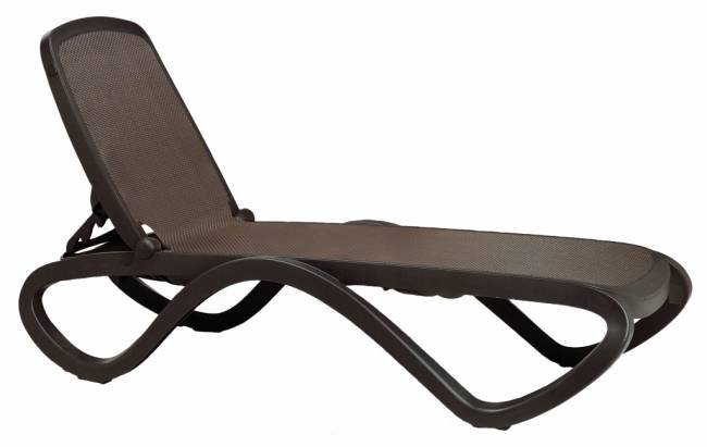 Шезлонг-лежак пластиковый Omega кофе 1700-1945х690х910 мм