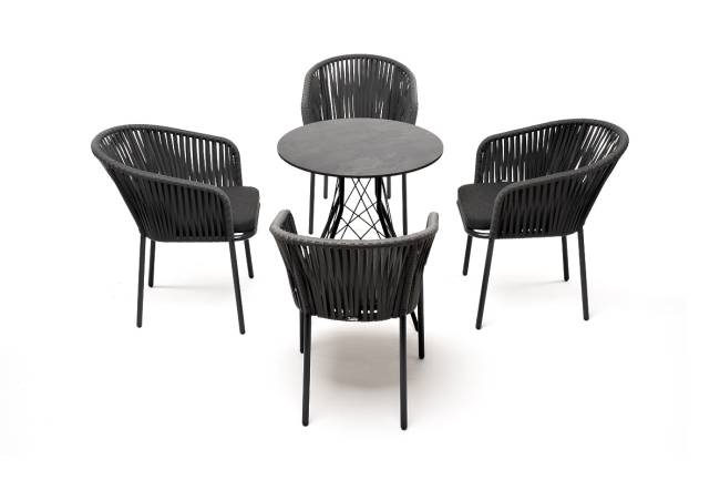 "Конте" обеденная группа на 4 персоны, круглый стол, цвет "серый гранит" "Конте" обеденная группа на 4 персоны, круглый стол, цвет "серый гранит"