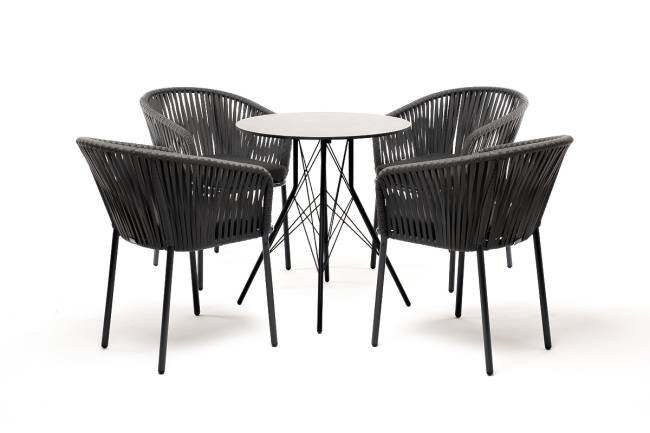 "Конте" обеденная группа на 4 персоны, круглый стол, цвет "серый гранит" "Конте" обеденная группа на 4 персоны, круглый стол, цвет "серый гранит"