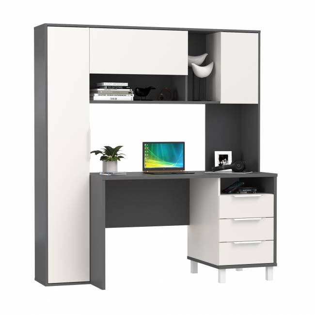 Стол рабочий Комфорт 12.95N цвет тёмно-серый/белый премиум