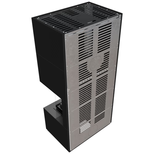 Каминокомплект Kratki PRO FLOKI ZIMBABWE NERO угловое стекло справа