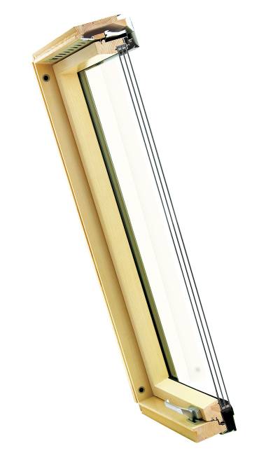 Деревянное мансардное окно FTP-V U5 THERMO со среднеповоротным открыванием