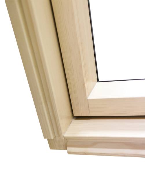 Деревянное мансардное окно FTP-V U5 THERMO со среднеповоротным открыванием