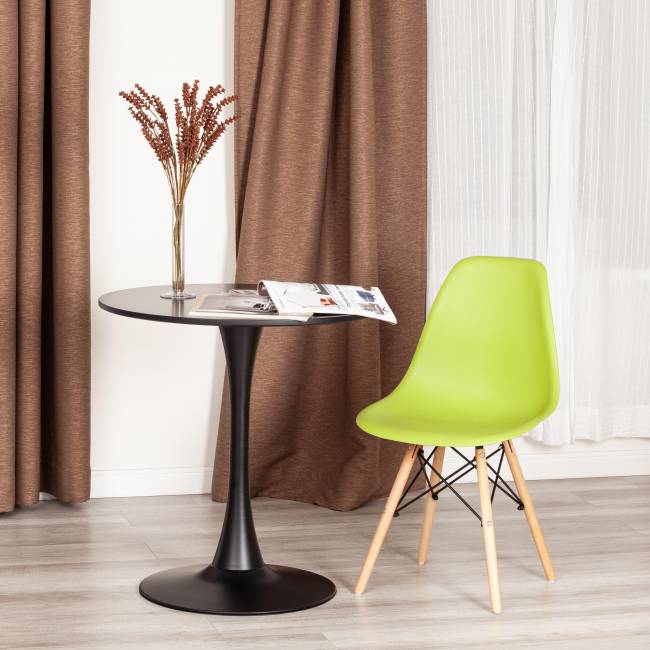 Стул CINDY (EAMES) (mod. 001) / 1 шт. в упаковке дерево бук/металл/сиденье пластик, 51x46x82.5см, оливковый 66012