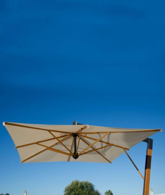 Зонт профессиональный 3х4 м Palladio Braccio имитация ироко, слоновая кость 3000х4000 мм