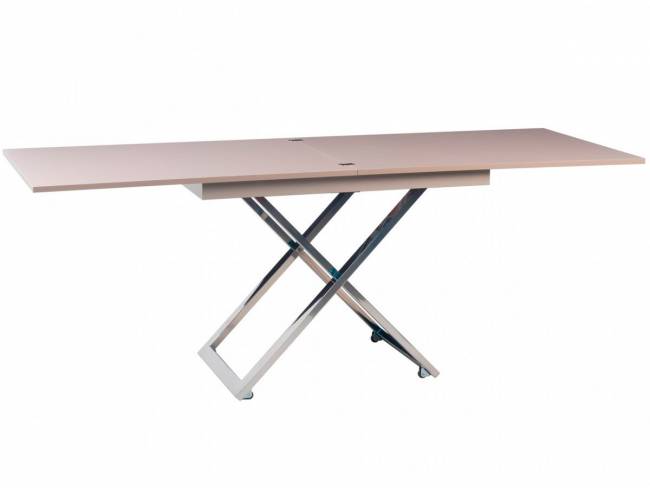 Стол-трансформер Левмар Cross G41/S79 капучино глянец/ опоры нерж.сталь