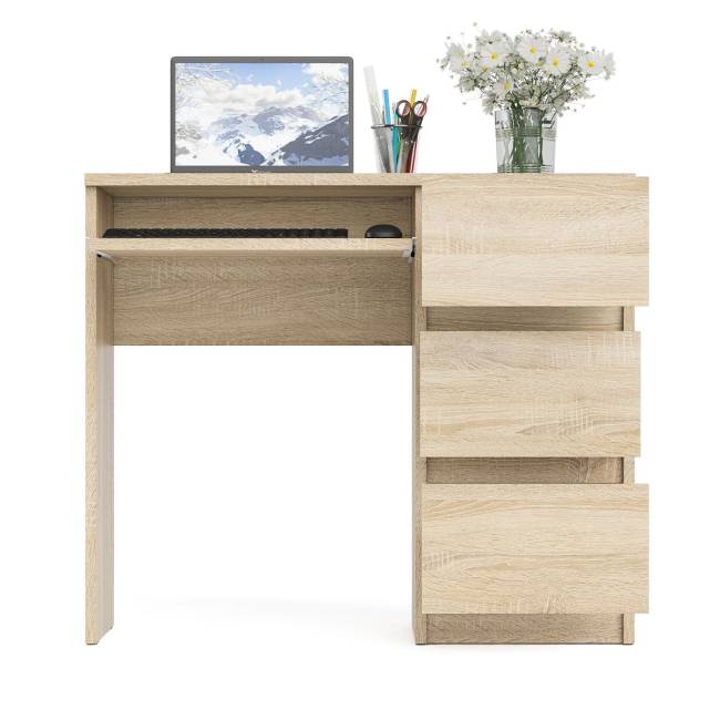 Стол компьютерный три ящика Мори МС-6 правый цвет дуб сонома