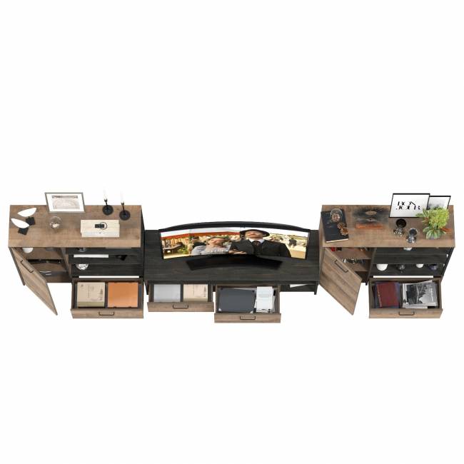 Два комода с одним ящиком и дверкой и ТВ-тумба Трувор цвет дуб гранж песочный/интра