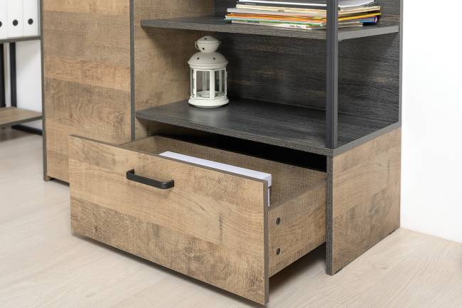 Два комода с ящиками и комод с дверкой и одним ящиком Трувор цвет дуб гранж песочный/интра Два комода с ящиками и комод с дверкой и одним ящиком Трувор цвет дуб гранж песочный/интра