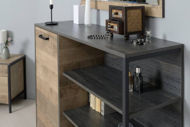 Два комода с ящиками и комод с дверкой и одним ящиком Трувор цвет дуб гранж песочный/интра Два комода с ящиками и комод с дверкой и одним ящиком Трувор цвет дуб гранж песочный/интра