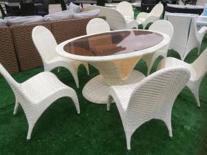 Cтул обеденный "Вельс", из искусственного ротанга, белый