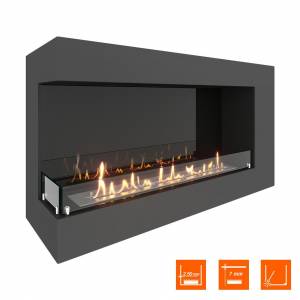 Биокамин угловой SteelHeat GRAND 1100 левый (Стекло + Стемалит)