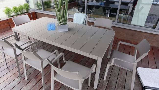 Стол металлический раздвижной Rio Alu 210 Extensibile тортора 2100-2800х1000х760 мм