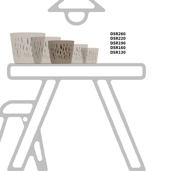 Кашпо для цветов SANDY ROUND DSR190-7529U мокко 2 предмета 3л