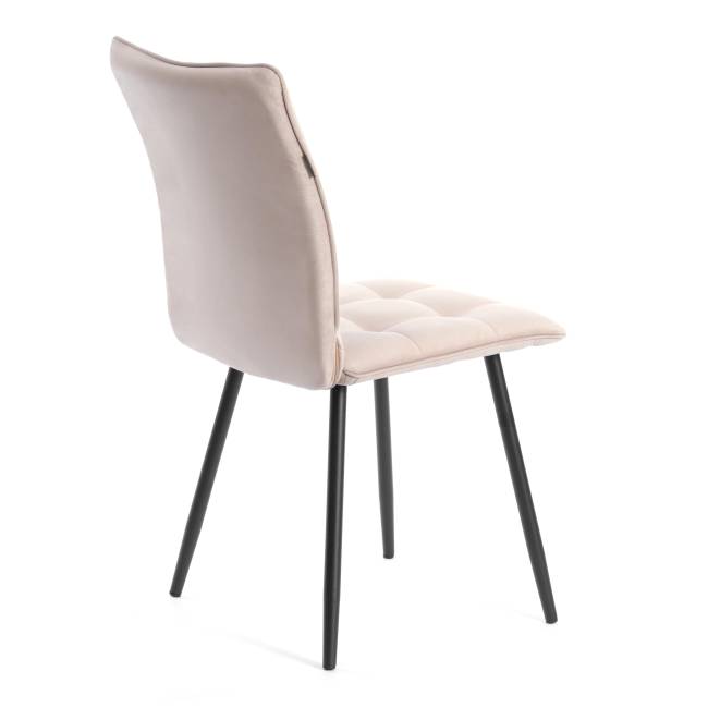 Комплект кресло + стул Bari LT, флок , бежевый/черный, 7, 41х55х89 см бежевый/черный флок