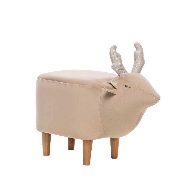 Пуф Leset Оленёнок V18 бежевый, компаньон Milos 02 белый Бук