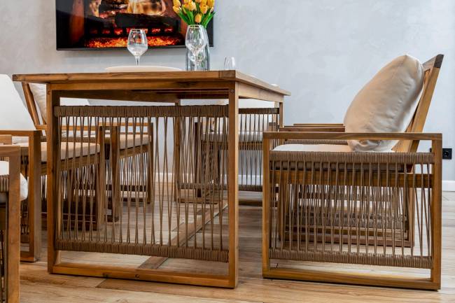 Обеденный комплект GRAND MICHELLE бежевый Обеденный комплект GRAND MICHELLE бежевый