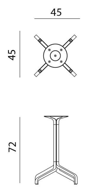Подстолье металлическое Frasca Mini Fix тортора 450х450х720 мм
