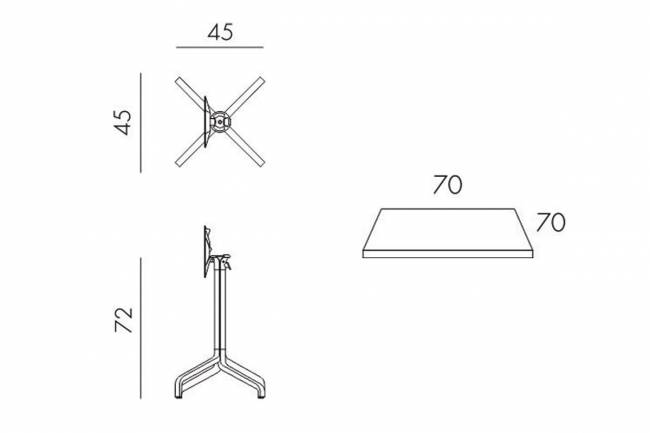 Стол складной квадратный Frasca Mini 70*70, тортора (база + столешница) Стол складной квадратный Frasca Mini 70*70, тортора (база + столешница)