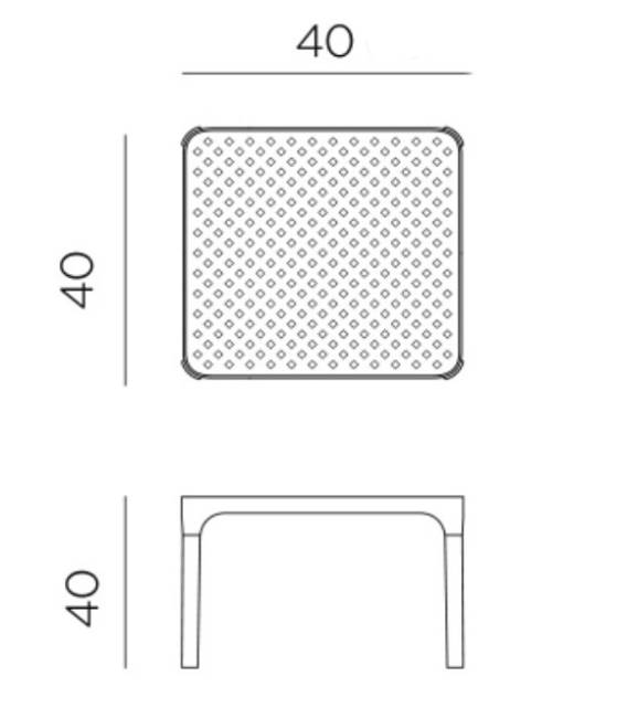 Столик пластиковый журнальный Net Table 40 тортора 400х400х400 мм