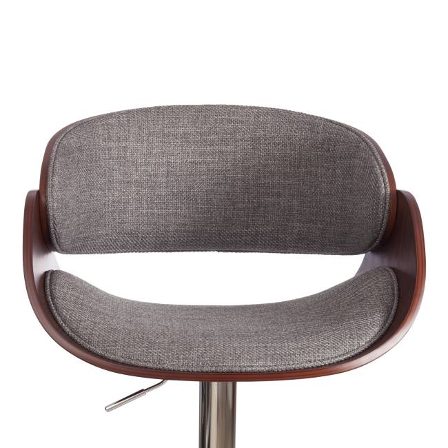 Барный стул LANDO (mod.4036) металл/дерево/ткань, 59х51х93-114 см, высота сиденья 62-83 см, серый/орех/хром, Aimcasa 28 орех темный, серый металл/дерево/ткань Барный стул LANDO (mod.4036) металл/дерево/ткань, 59х51х93-114 см, высота сиденья 62-83 см, серый/орех/хром, Aimcasa 28 орех темный, серый металл/дерево/ткань