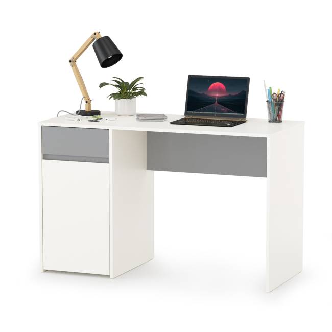 Мебель в детскую для учёбы Торонто цвет белый шагрень/стальной серый Мебель в детскую для учёбы Торонто цвет белый шагрень/стальной серый