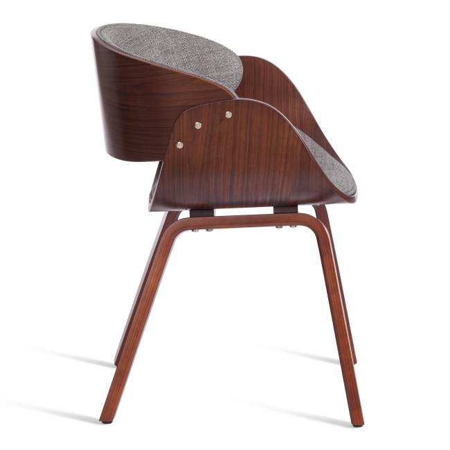Стул LANDO (mod.8036) дерево / ткань, 59х53х75 см, орех/серый, Aimcasa 28 орех темный, серый дерево / ткань