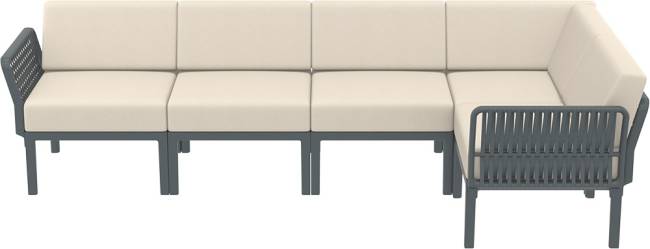 Комплект пластиковой мебели Portofino Lounge Corner темно-серый, бежевый