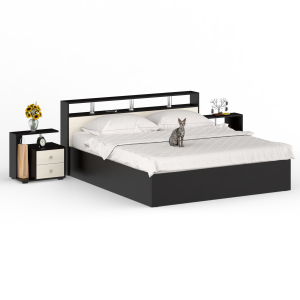 Кровать 1800 Камелия + две тумбы цвет венге/дуб лоредо