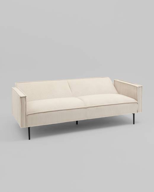 Диван прямой Кассель велюр рельефный молочный