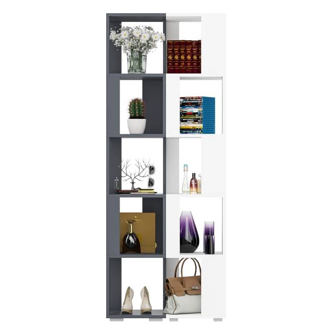 Комплект их 2-х стеллажей цвет графит/белый