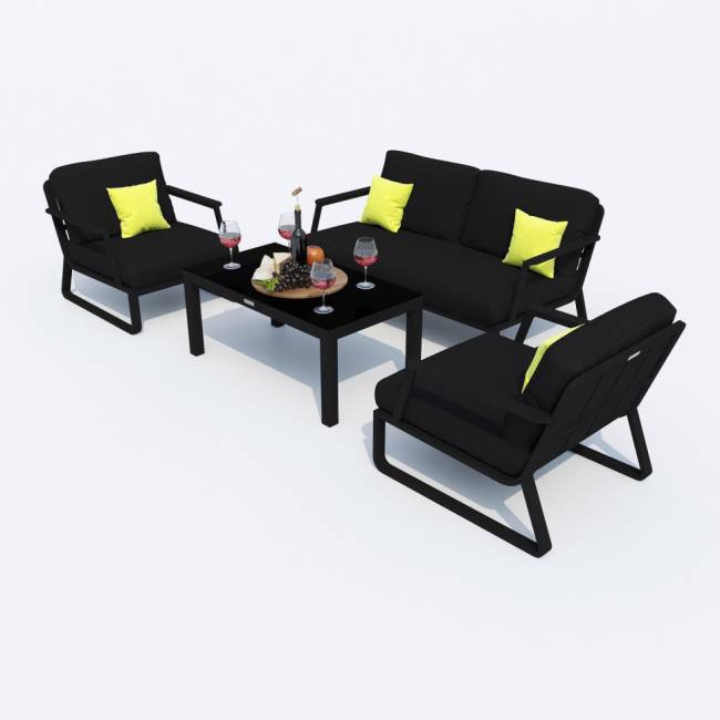 Лаунж зона ESTIVO черная - каркас карбон