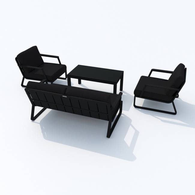 Лаунж зона ESTIVO черная - каркас карбон