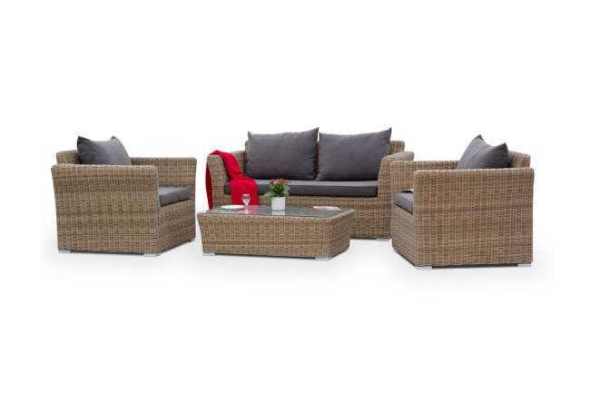 "Капучино Сингл" лаунж-зона из искусственного ротанга, цвет соломенный "Капучино Сингл" лаунж-зона из искусственного ротанга, цвет соломенный