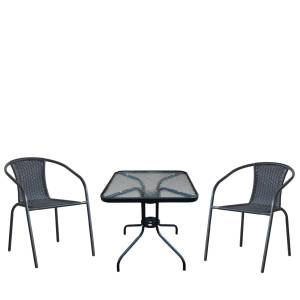 Комплект мебели Асоль LRC03/LRT03-60x60 Black (2+1) Комплект мебели Асоль LRC03/LRT03-60x60 Black (2+1)