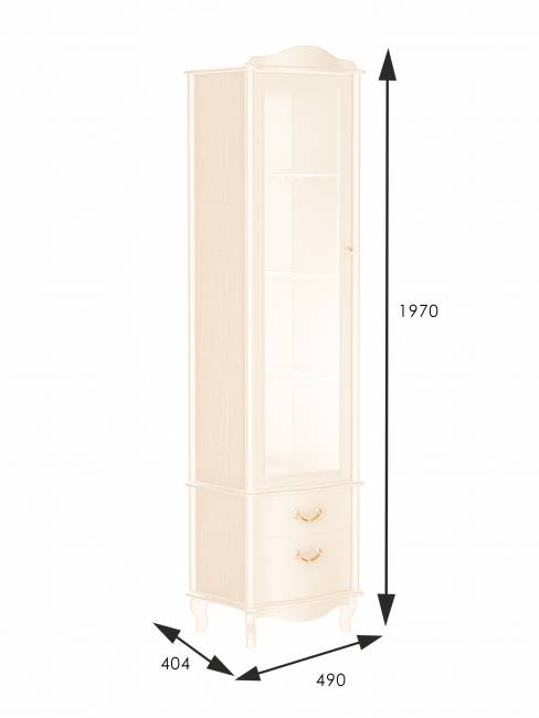 Шкаф-витрина Джульетта, дуб шампань Л Шкаф-витрина Джульетта, дуб шампань Л