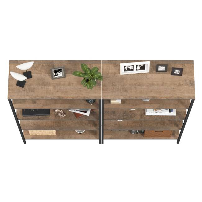 Два открытых стеллажа Трувор цвет дуб гранж песочный/интра