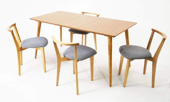 Стол Монте 120 натур со стульями Франк натур рогожка серый Стол Монте 120 натур со стульями Франк натур рогожка серый