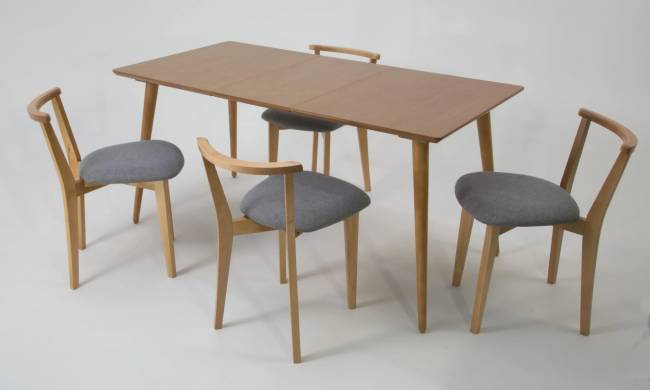 Стол Монте 120 натур со стульями Франк натур рогожка серый Стол Монте 120 натур со стульями Франк натур рогожка серый