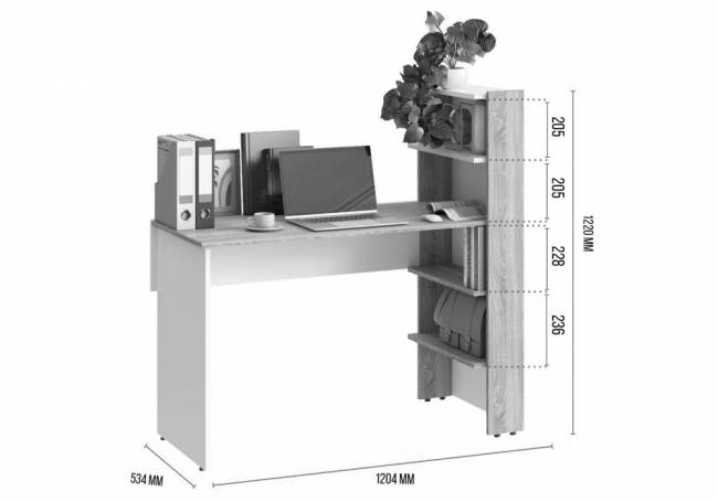 Компьютерный стол Арлет сонома / белый