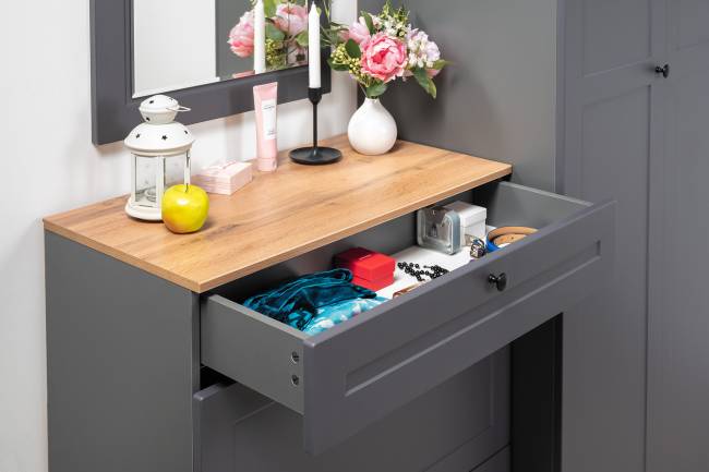 Мебельная стенка для прихожей Остин № 61 цвет серый графит/дуб крафт золотой Мебельная стенка для прихожей Остин № 61 цвет серый графит/дуб крафт золотой