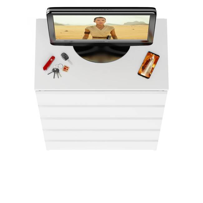 Узкий комод пять ящиков Мори МК700.5 цвет белый