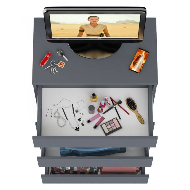 Узкий комод пять ящиков Мори МК700.5 цвет графит