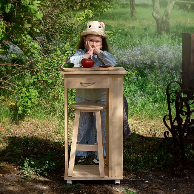 Тумба с табуретом лак