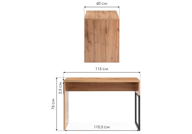 Ниа 115х60 дуб делано темный / черный матовый