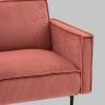 Диван прямой Кассель велюр рельефный коралловый