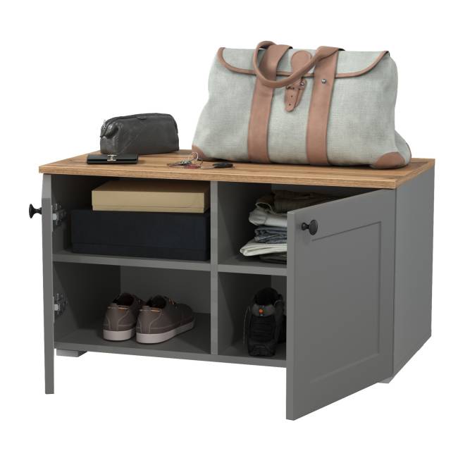 Тумба Остин 13.257 цвет серый графит/дуб крафт золотой Тумба Остин 13.257 цвет серый графит/дуб крафт золотой